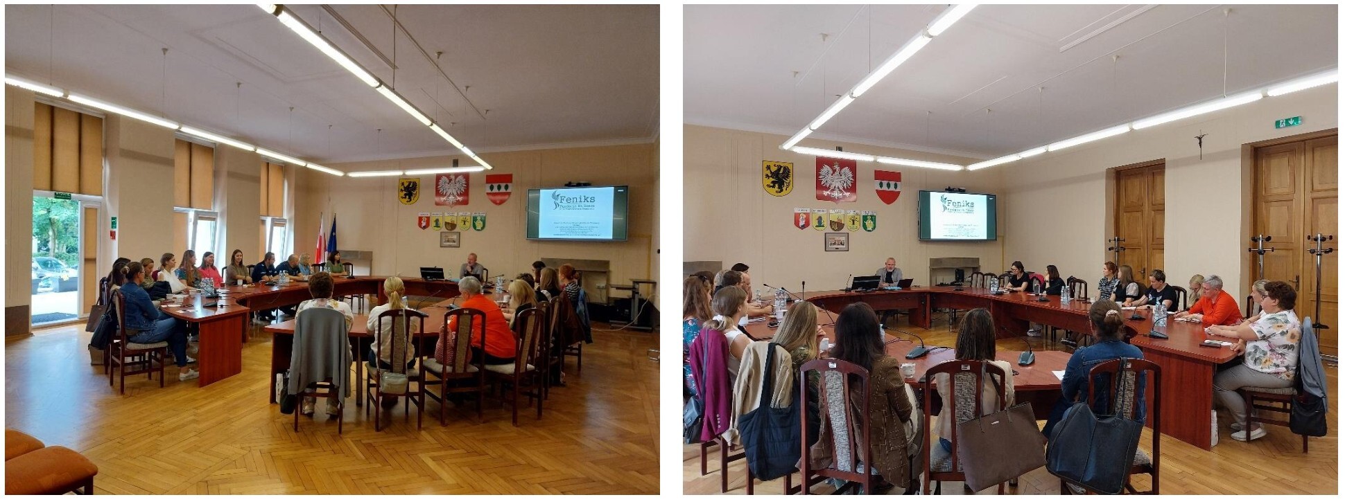 Grafika przedstawia zdjęcia ze szkolenia na temat przeciwdziałania przemocy domowej które odbyło się dnia 08.09.2025r Grafika przedstawia zdjęcia ze szkolenia na temat przeciwdziałania przemocy domowej które odbyło się dnia 08.09.2025r