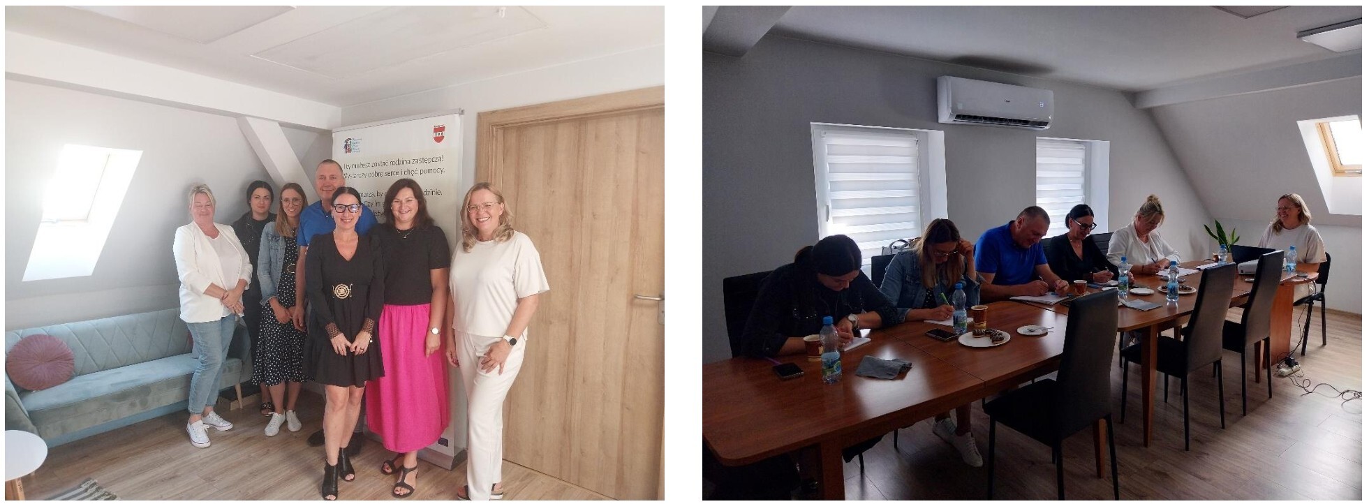 Grafika przedstawia zdjęcia ze szkolenia dla asystentów rodziny, które odbyło się dnia 09.09.2025r Grafika przedstawia zdjęcia ze szkolenia dla asystentów rodziny które odbyło się dnia 09.09.2025r
